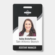 Pasfoto ID naam badge met logo voor werknemers