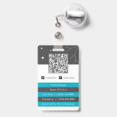 Pasfoto Medewerker, QR-code, Naambadge Badge (Achterkant met uittrekbare clip)