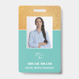 Pasfoto naam & logo ID-badge voor medewerkers Badge