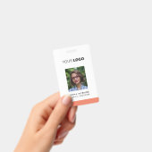 Pasfoto op bedrijfspas, logo, barcode, naam badge (Handheld)