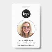 Pasfoto Schoon Professioneel Naam Badge (Voorzijde)