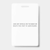 Pasfoto Schoon Professioneel Naam Badge (Achterkant)