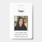 Pasfoto Schoon Professioneel Naam Badge (Voorzijde)