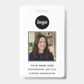 Pasfoto Schoon Professioneel Naam Badge (Voorzijde)