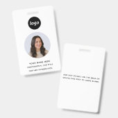 Pasfoto Schoon Professioneel Naam Badge (Voor- en achterkant)