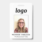 Pasfoto Schoon Professioneel Naam Badge (Voorzijde)