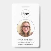 Pasfoto Schoon Professioneel Naam Badge (Voorzijde)