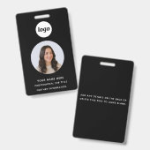 Pasfoto Schoon Professioneel Zwart Naam Badge (Voor- en achterkant)