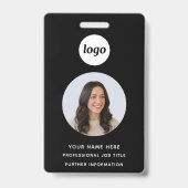 Pasfoto Schoon Professioneel Zwart Naam Badge (Voorzijde)