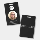 Pasfoto Schoon Professioneel Zwart Naam Badge (Voor- en achterkant)