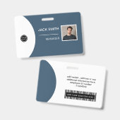 Pasfoto van de werknemer, Streepjescode, Lo Badge (Voor- en achterkant)