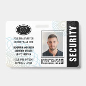 Pasfoto voor beveiligingsfunctionaris Zwart Badge (Voorzijde)