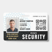 Pasfoto voor veiligheidswacht Identificatie Zwart  Badge (Voorzijde)