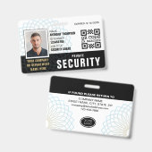 Pasfoto voor veiligheidswacht Identificatie Zwart  Badge (Voor- en achterkant)