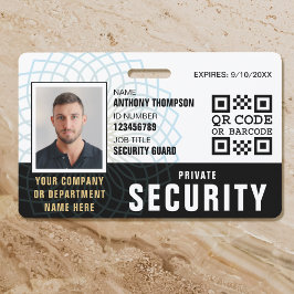 Pasfoto voor veiligheidswacht Identificatie Zwart  Badge