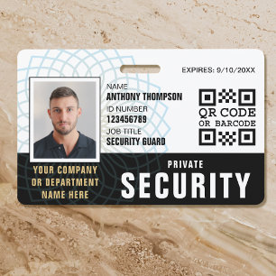 Pasfoto voor veiligheidswacht Identificatie Zwart  Badge