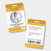 Pasfoto Werknemer ID Met Aangepaste Logo Bar Code Badge (Voor- en achterkant)