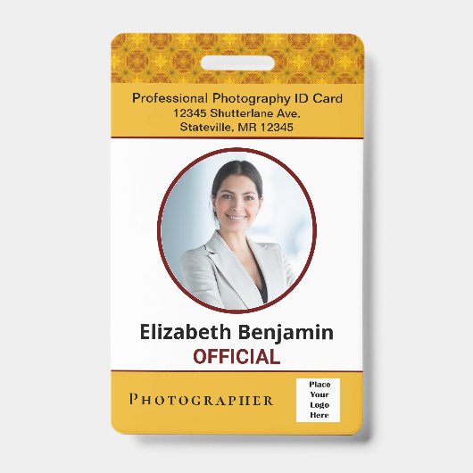 Pasfoto Werknemer ID Met Aangepaste Logo Bar Code Badge (Voorzijde)