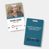 Pasfoto Werknemers Badge Logo Streepjescode Naam B (Voor- en achterkant)