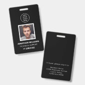 Pasfoto Zakelijk modern logo Personeelsnaam Functi Badge (Voor- en achterkant)
