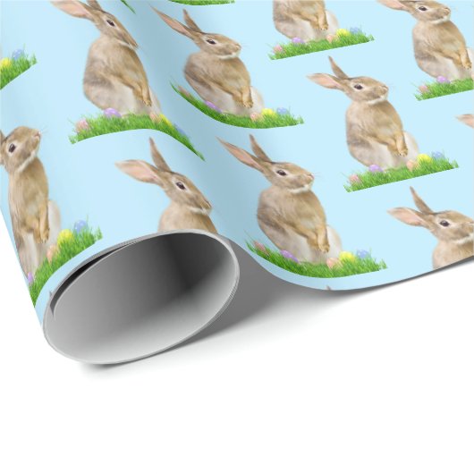 Pasgebak en eieren op blauw cadeaupapier (Rol Hoek)