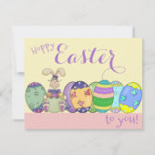 Pasgebak en gekleurde eitjes Kaart voor kinderen (Voorkant)