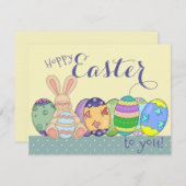 Pasgebak en gekleurde eitjes Kaart voor kinderen (Voorkant / Achterkant)