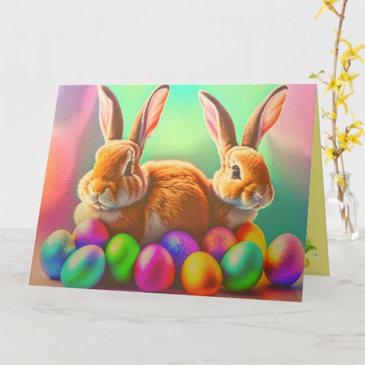 Pasgebaren en kleurrijk Collectie van eieren Kaart (Gele Bloem)