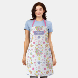 Pasgebaren Floral Pattern Monogram Naam Apron Schort