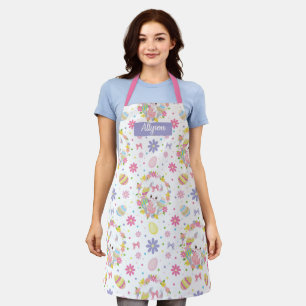 Pasgebaren Floral Pattern Monogram Naam Apron Schort