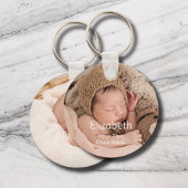 Pasgeboren Baby 2 Foto Naam Sleutelhanger