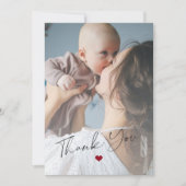 Pasgeboren baby 2 foto's eenvoudig script dank u k kaart (Voorkant)