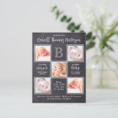 Pasgeboren Baby 5 Foto Collage Geboorteaankondigin Briefkaart (Staand voorkant)