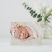 Pasgeboren Baby Bedankt Foto Geboorteaankondiging Briefkaart (Staand voorkant)