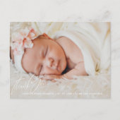 Pasgeboren Baby Bedankt Foto Geboorteaankondiging Briefkaart (Voorkant)