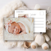 Pasgeboren Baby Bedankt Foto Geboorteaankondiging Briefkaart