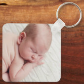 Pasgeboren baby Blue Photo Cute Double Sided Sleutelhanger (Achterkant)