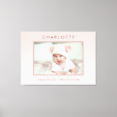 Pasgeboren baby blush roze foto canvas afdruk (Voorkant)