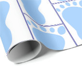 Pasgeboren Baby Boy Blue Foot indruk Cadeaupapier (Rol Hoek)
