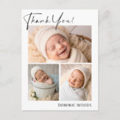 Pasgeboren Baby Boy Foto Dank u Briefkaart (Voorkant)