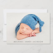 Pasgeboren Baby Boy Foto Flat Aankondiging Kaart (Voorkant)