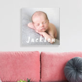Pasgeboren Baby Boy Fotografie Persoonlijke naam Canvas Afdruk (Insitu (Woonkamer))