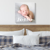 Pasgeboren Baby Boy Fotografie Persoonlijke naam Canvas Afdruk (Insitu (Slaapkamer))
