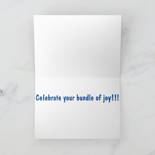 Pasgeboren Baby Boy Kaart (Binnen)