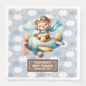 Pasgeboren Baby Boy Teddy Bear Pilot Servetten Cus (Voorkant)