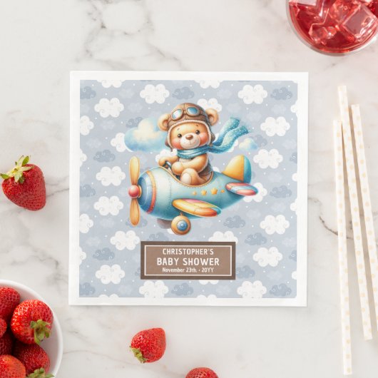 Pasgeboren Baby Boy Teddy Bear Pilot Servetten Cus (Insitu)