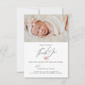 Pasgeboren Baby Dank u foto geboorte aankondiging (Voorkant)