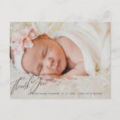 Pasgeboren Baby Dank u foto geboorte aankondiging Briefkaart (Voorkant)