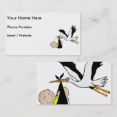 Pasgeboren Baby en Ooievaar Visitekaartje (Voorkant / Achterkant)