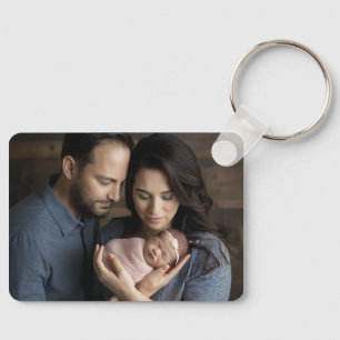 Pasgeboren Baby en Ouders Foto  Sleutelhanger